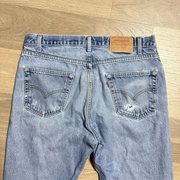 Vtg Levis 505 Jeans Men 36x30 Distressed Destroyed Faded Grunge Hippy Canada Tag - Picture 9 of 16